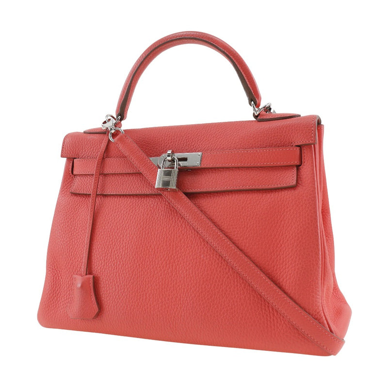 [Hermes] Hermes 
 Kelly 32 bolso 
 Coral de lemance de tryon costado interior rosa □ R bolso de hombro estampado 2way A5 Soporte de cinturón Kelly 32 Damas A-Rank