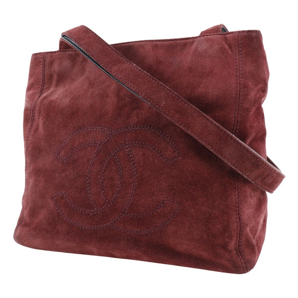 [CHANEL] Chanel 
 Shoulder bag 
 Swed Wine Red Shoulder A5 Magnet Type Ladies A-Rank