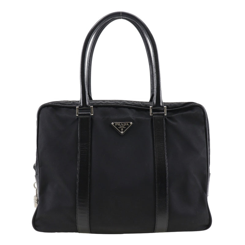 [PRADA] Prada 
 Business bag 
 Nylon black handbag A4 fastener men's