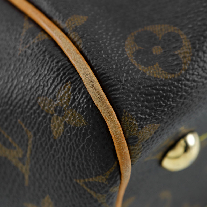 [Louis Vuitton]路易威登 
 Tivoli PM手袋 
 M40143会标帆布AH3162雕刻的手提琴A5紧固件Tivoli PM女士女士