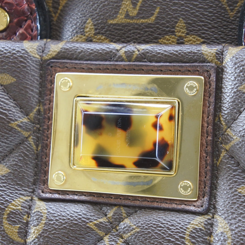 [Louis Vuitton] Louis Vuitton 
 Bolso de bolso exótico 
 N90311 Python X Ostrich x Monogram Etoile Canvas AR0172 Hommideo de hombro Grabado 2way A5 Open Exotic Tote Damas