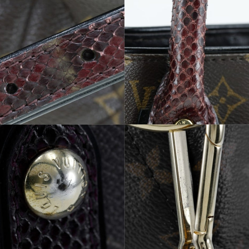 [Louis Vuitton]路易威登 
 异国情调的手提袋 
 N90311 python x鸵鸟X字母这布帆布AR0172雕刻肩膀手提包2Way A5开放式奇特手提袋女士