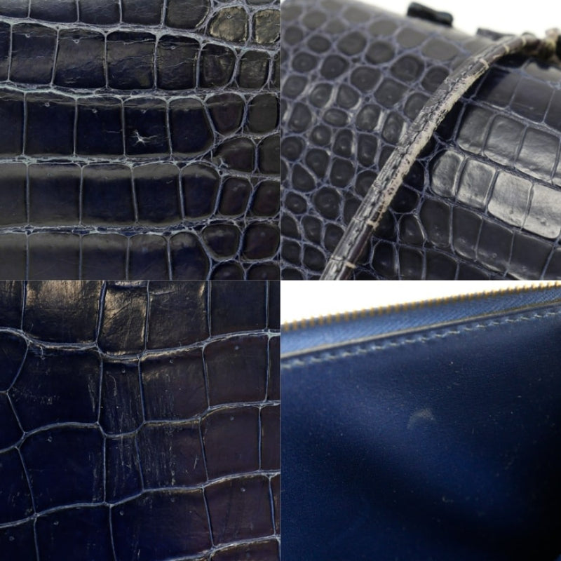 [Hermes] Hermes 
 Sack Adepesh Second Bag 
 Porosus Navy Blue X Handbag grabado A5 Pachinko Lock Sac Adepeche Men's