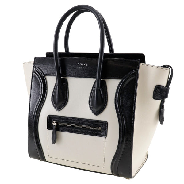 [Celine] Celine 
 Luggage micro tote bag 
 Calf-off White Handbag A5 Fastener LUGGAGE MICRO Ladies A-Rank
