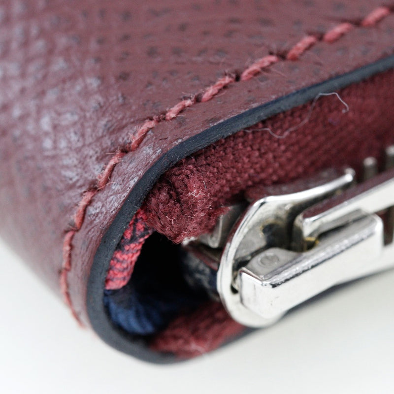[HERMES] Hermes 
 Asap Sil Quinn Long Wallet 
 Epsom Wine Red T engraved zipper Azap Silk in Long Longs A Rank