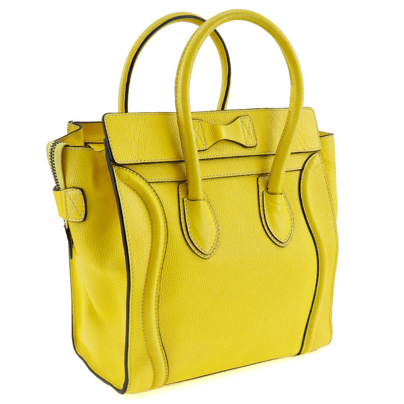 [CELINE] Celine Ragger Micro Handbag Calfskin Yellow handbag A5 Fastener Luggage Micro Ladies