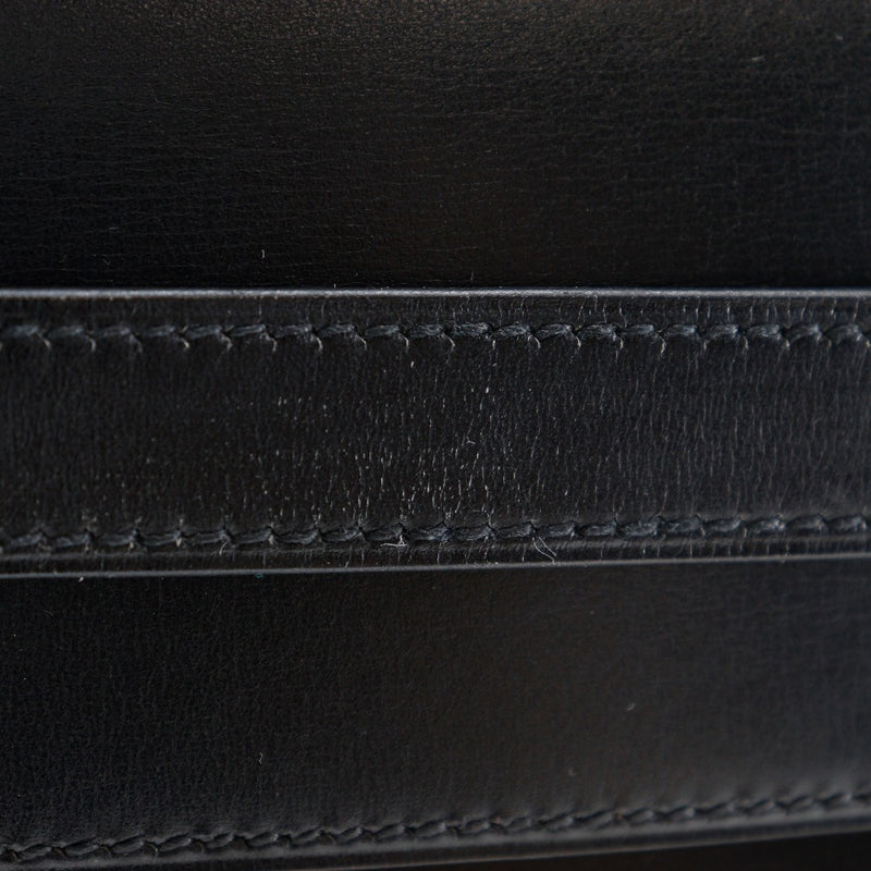 [HERMES] Hermes 
 Kelly 32 outer stitching handbag 
 Box Carf Black/Gold Bracket 〇A Engraved Shoulder Handscape