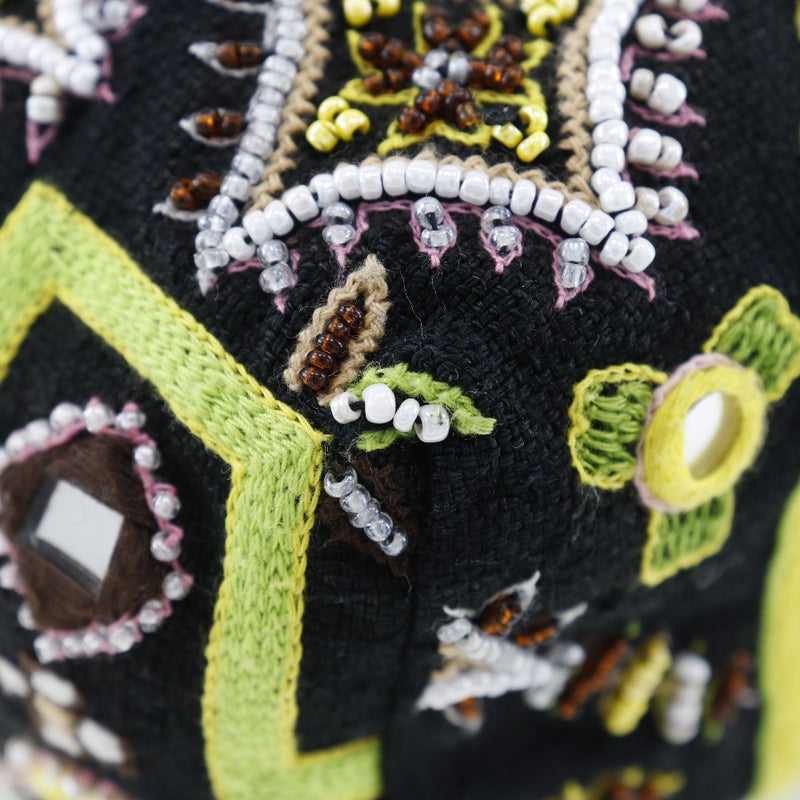 [FENDI] Fendi 
 tote bag 
 Embroidery/Beads/Mirror Canvas Green Handsage A4 Open Ladies B-Rank