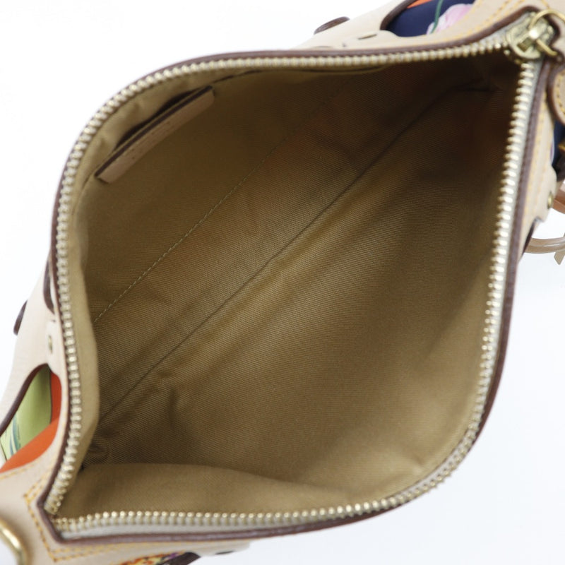 [Salvatore Ferragamo] Salvatore Ferragamo 
 Shoulder bag 
 EX-21 6452 Cotton x Leather shoulder fastener ladies A-rank