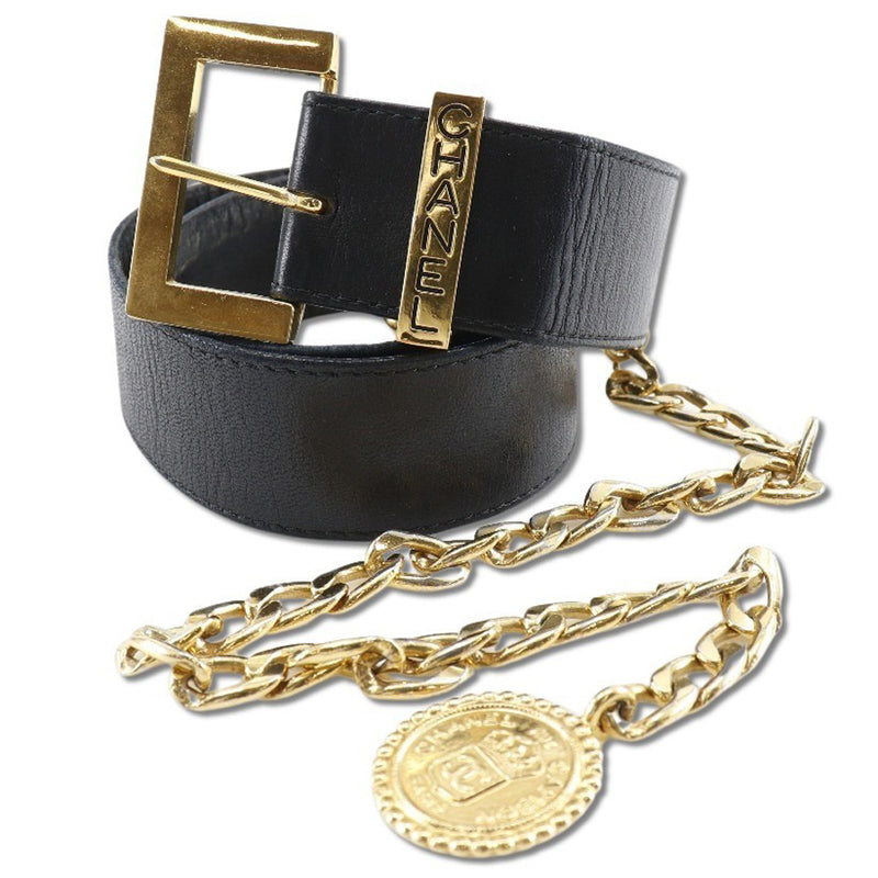 [Chanel] Chanel 
 Cinturón 
 Pantorrilla damas negras b-rank