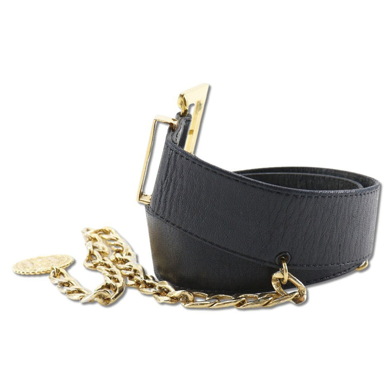 [CHANEL] Chanel 
 Belt 
 Calf Black Ladies B-Rank
