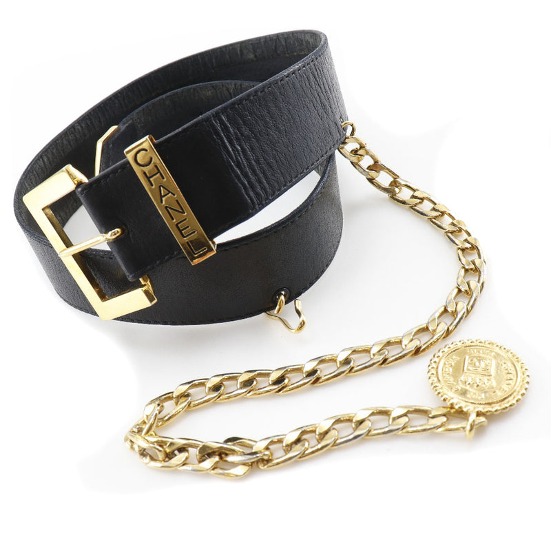 [CHANEL] Chanel 
 Belt 
 Calf Black Ladies B-Rank