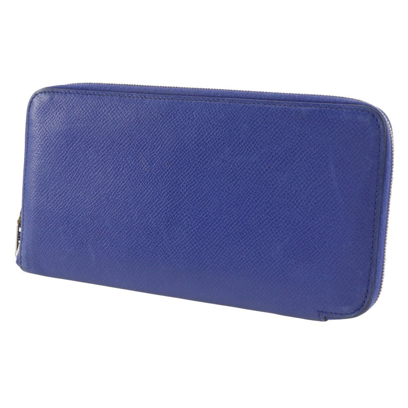 [HERMES] Hermes 
 Azaprong Silquin Long Wallet 
 Epsom Blue □ O engraved zipper Azap Long Silk in Ladies