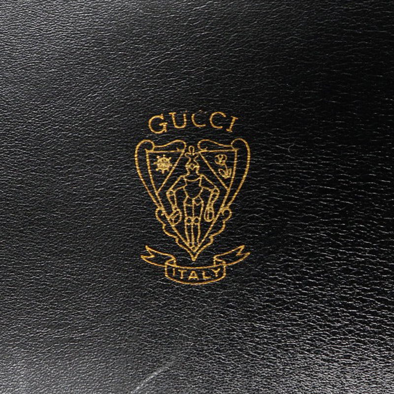 【GUCCI】グッチ
 オールドグッチ ショルダーバッグ
 カーフ 黒 肩掛け パチン錠 Old Gucci レディースA-ランク