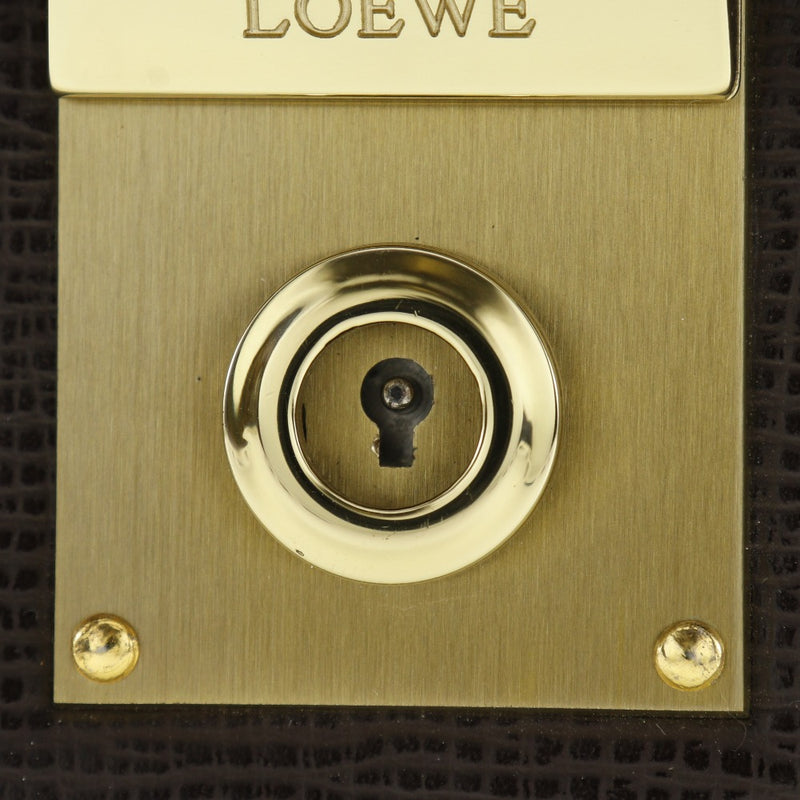 [Loewe] Loewe 
 Segunda bolsa de anagrama 
 Bolso de embrague becerro de té Pachinko Lock Anagram Unisex A+Rank