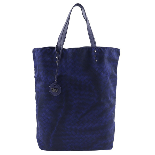 [Bottegaveneta] bottega veneta 
 Sac fourre-tout Intrech Olusion 
 Sac à main bleu marine en nylon A4 Intrusion ouverte Unisexe un rang