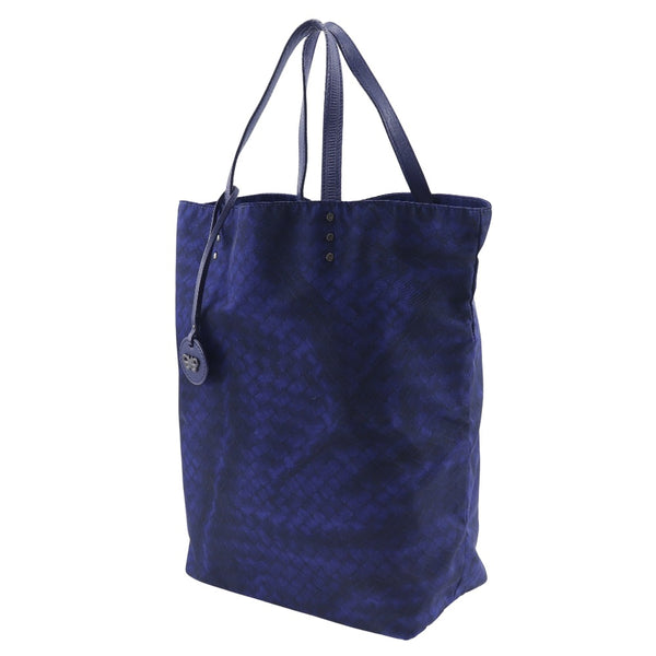 [BOTTEGAVENETA] Bottega Veneta 
 Intrech Olusion Tote Bag 
 Nylon navy blue handbag A4 Open INTRUSION Unisex A Rank