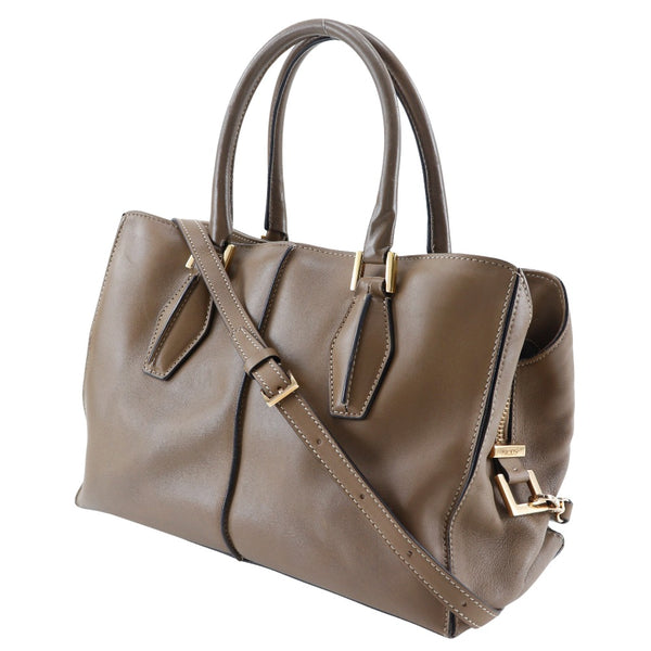 [TOD'S] Tods 
 Handbag 
 Calf tea diagonal shoulder handbag 2way zipper ladies
