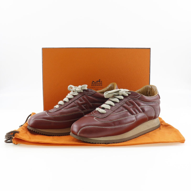 [HERMES] Hermes 
 Quick sneakers 
 Leather red tea Quick Unisex