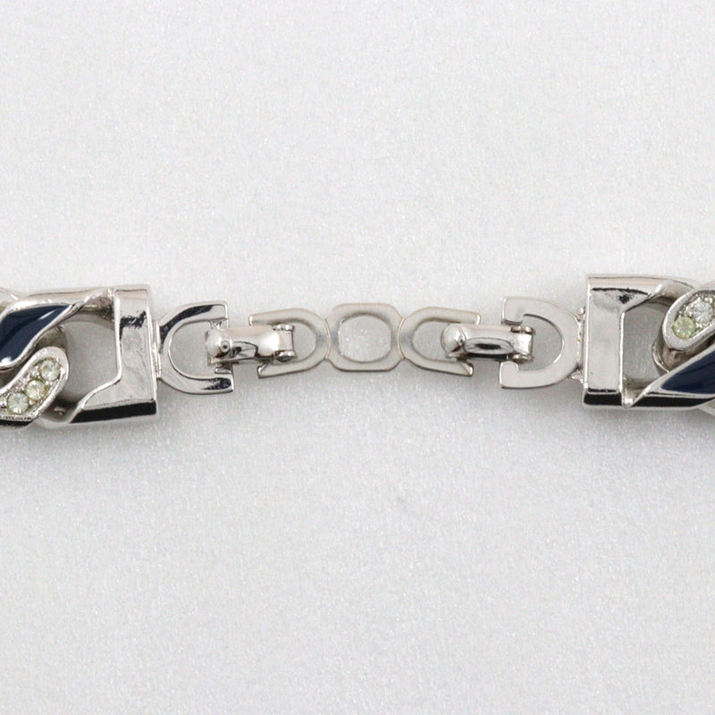 [Dior] Christian Dior Arendería Collar Vintage Metal X Plata de diamantes de diario Día de diamante