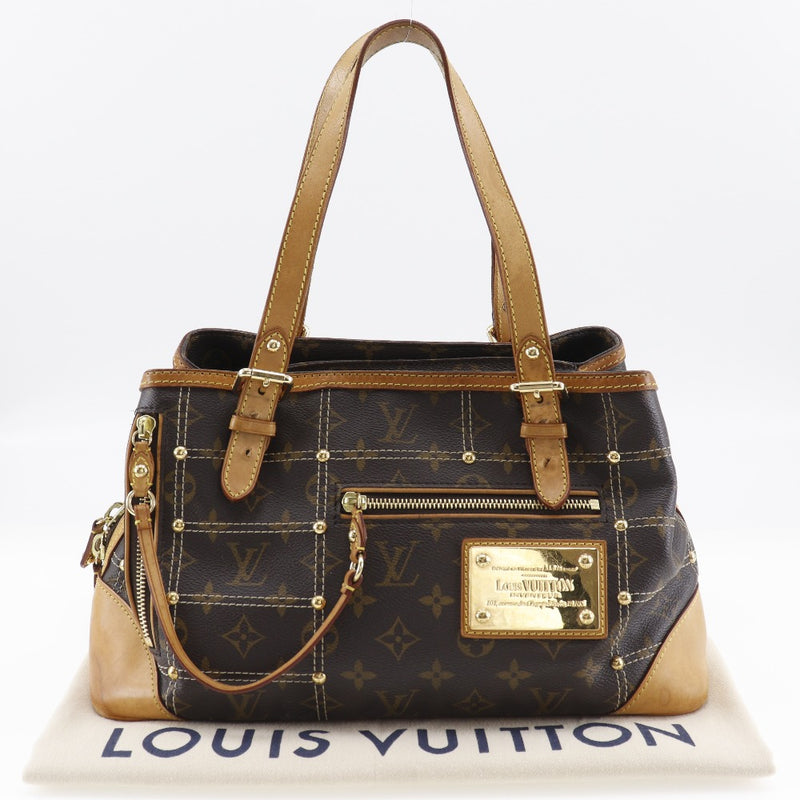 [Louis Vuitton] Louis Vuitton 
 Bolso de remaches 
 M40140 Monogram Canvas VI0017 Handbill grabado A5 Double Zipper Rivette Ladies B-Rank