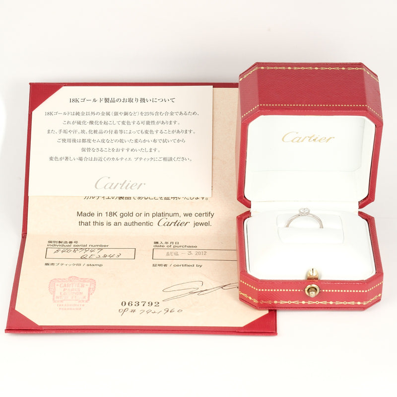 [Cartier] Cartier 
 DAMOOL DIENMAN REGE 7 Anillo / anillo 
 K18 Gold White X Diamond Aproximadamente 2.4g D'Amour Diamant Léger Loths A Rank