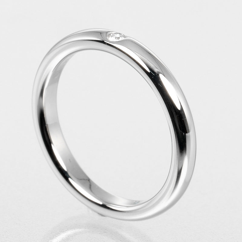 [Tiffany & co.] Tiffany 
 Anillo / anillo de la banda de apilamiento 
 PT950 Platinum X Diamond aproximadamente 4.45 g de la banda de apilamiento Damas un rango