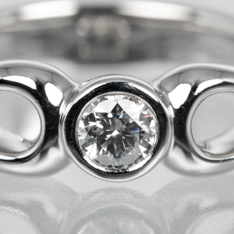 [Tiffany＆Co。]蒂法尼 
 双撕下7.5戒指 /戒指 
 PT950白金X钻石大约6g双泪珠女士