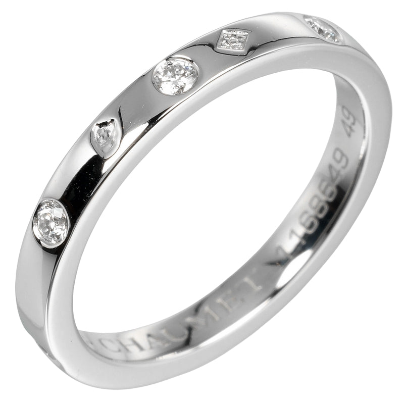 [CHAUMET] Shome 
 Eternal de Shome Ribbon Marriage No. 9 Ring / Ring 
 PT950 Platinum x 7P Diamond about 3.97g about 3.97G Eternal de Chaumet Ribbon Marriage Ladies A Rank