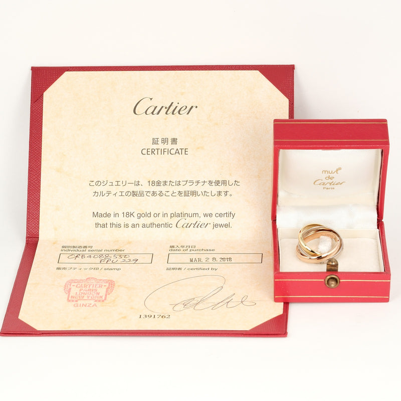 【CARTIER】カルティエ
 トリニティ 10号 リング・指輪
 K18ゴールド×ダイヤモンド×YG PG WG 約9.33g Trinity レディースAランク