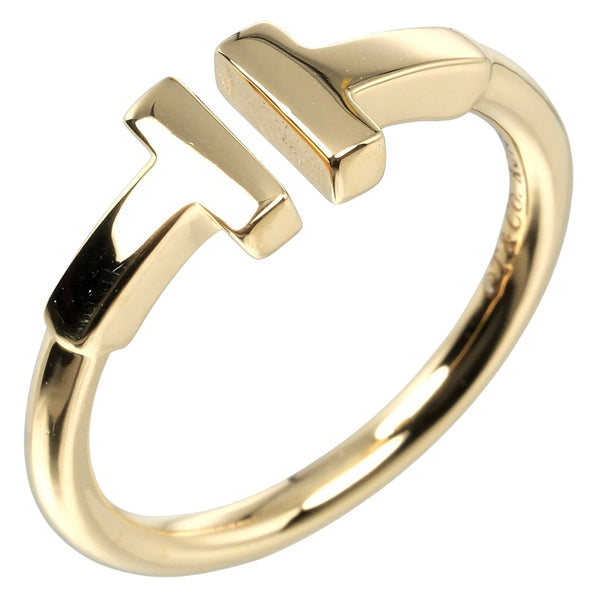[Tiffany & co.] Tiffany 
 T -Wire No. 6 Anillo / anillo 
 K18 oro amarillo aproximadamente 2.9g t de alambre damas un rango