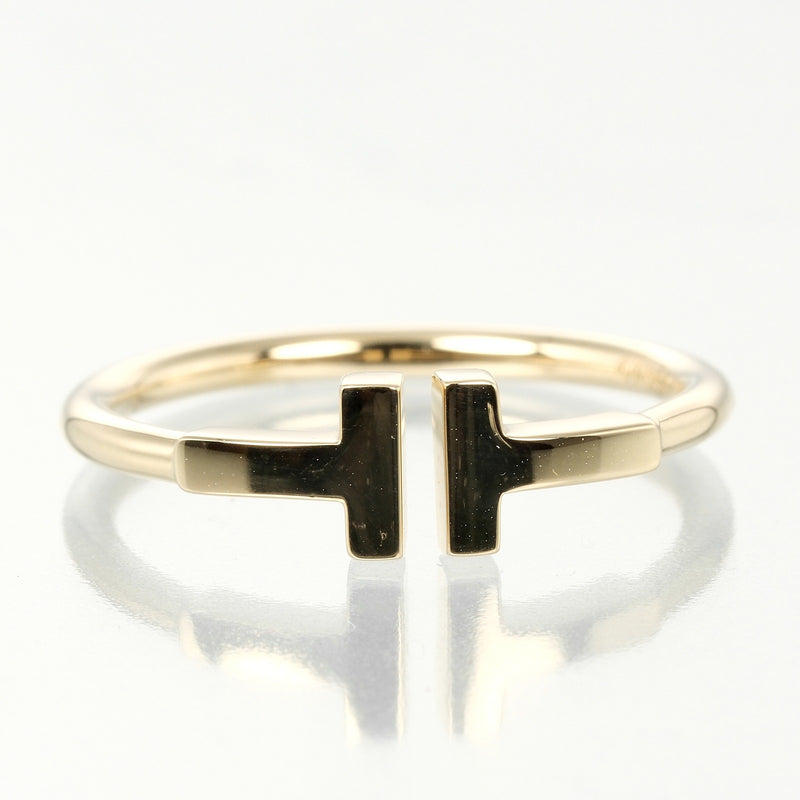 [Tiffany & co.] Tiffany 
 T -Wire No. 16 Anillo / anillo 
 K18 oro amarillo aproximadamente 3.14g t de alambre damas un rango