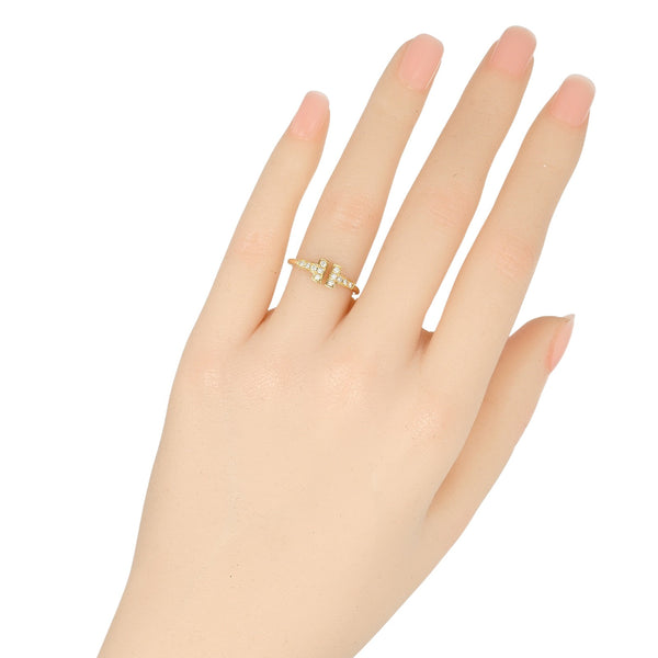 [Tiffany＆Co。]蒂法尼 
 t-第9号戒指 /戒指 
 K18黄金X钻石大约2.38克T线女士A等级