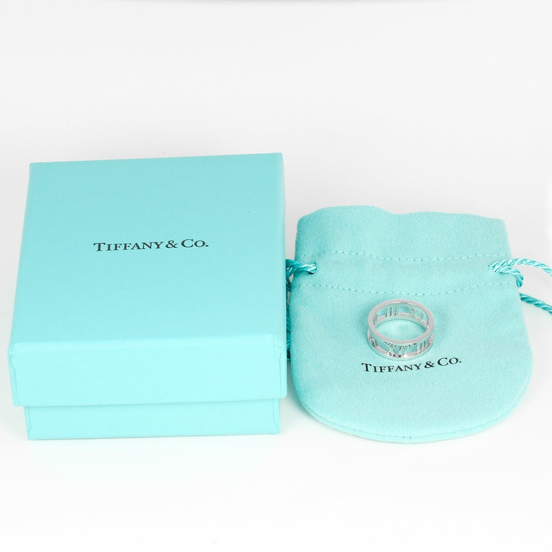 [Tiffany＆Co。]蒂法尼 
 打开11号环 /戒指 
 K18白金大约5.55克开放Atlas女士