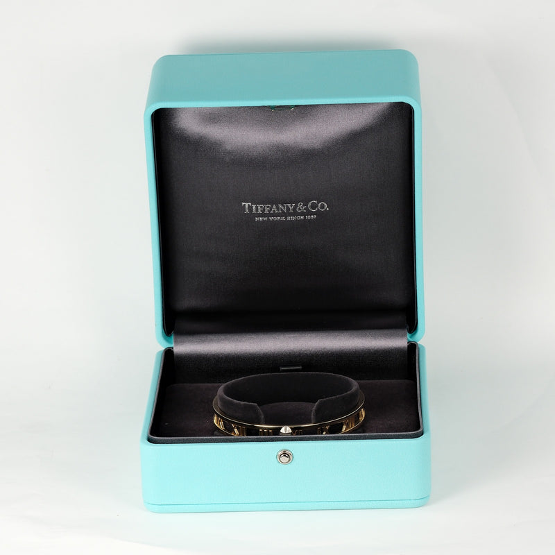 [Tiffany & Co.] Tiffany 
 아틀라스 뱅글을 엽니 다 
 19cm k18 옐로우 골드 약 32.65g 오픈 아틀라스 숙녀 계급