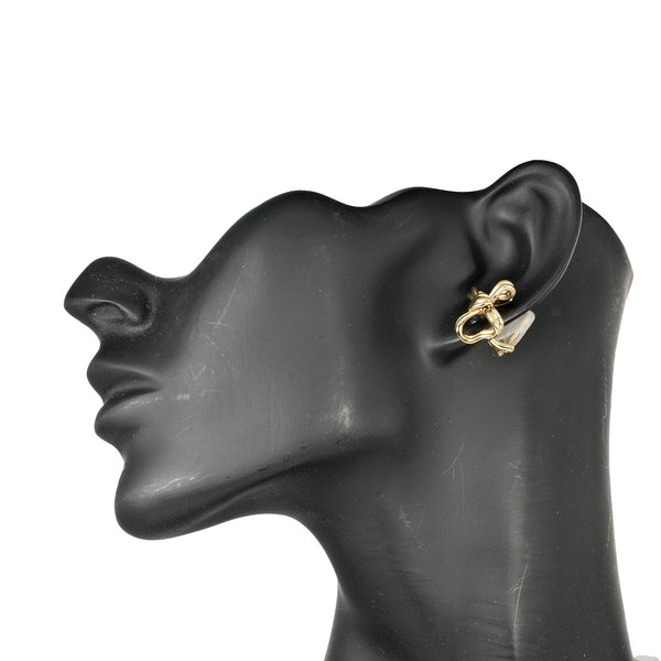 [Tiffany＆Co。]蒂法尼 
 色带耳环 
 Vintage K18黄金大约12.5克丝带女士