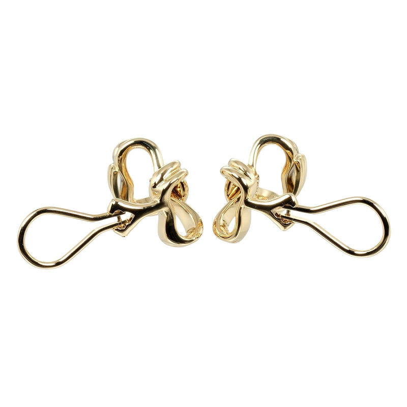 [TIFFANY & CO.] Tiffany 
 Ribbon earring 
 Vintage K18 Yellow Gold Approximately 12.5g Ribbon Ladies A Rank