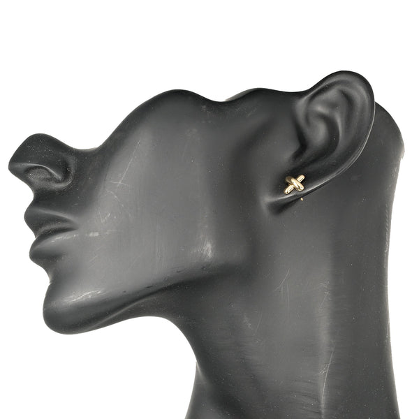 [Tiffany & Co.] Tiffany 
 스티치 크로스 귀걸이 
 K18 옐로우 골드 약 2.68g 스티치 크로스 레이디스 랭크