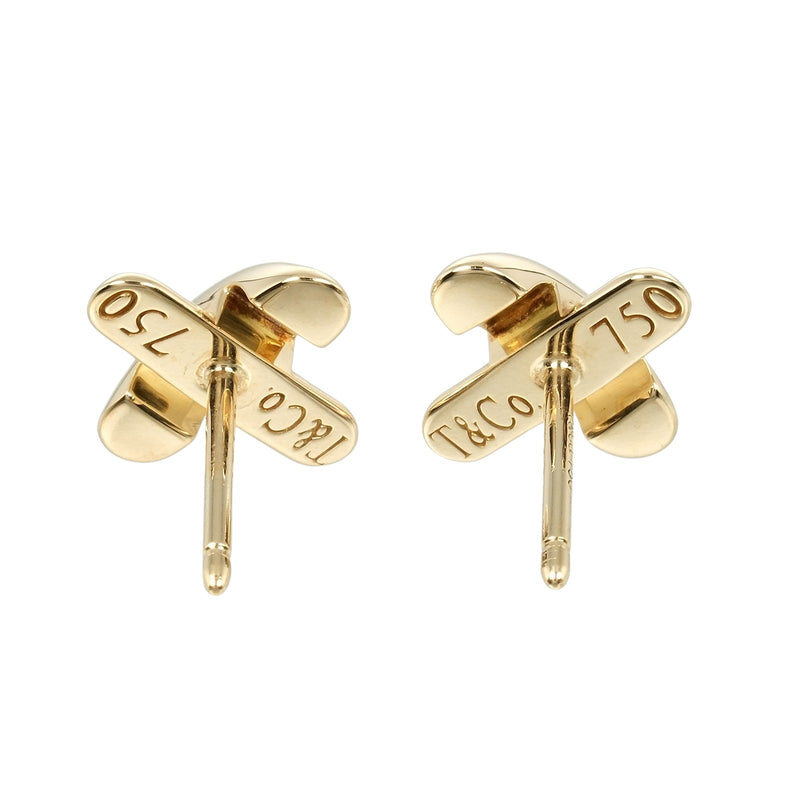 [TIFFANY & CO.] Tiffany 
 Stitch cross earrings 
 K18 Yellow Gold Approximately 2.68g Stitch Cross Ladies A Rank
