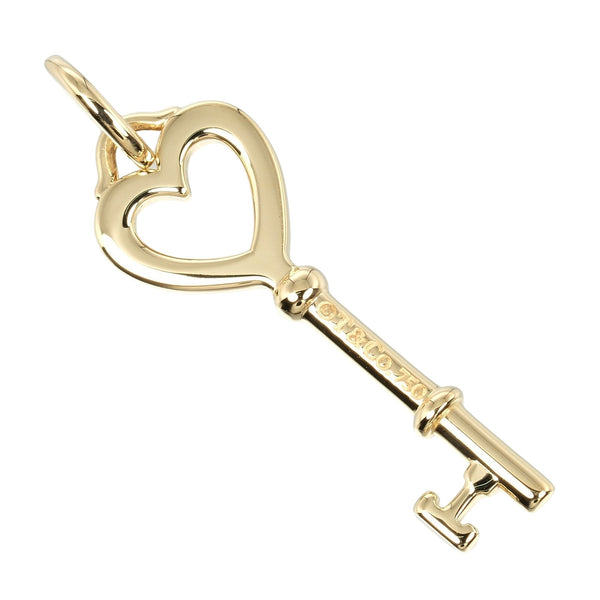 [Tiffany & Co.] Tiffany 
 하트 키 펜던트 상단 
 K18 옐로우 골드 약 2.5g 심장 열쇠 숙녀 계급