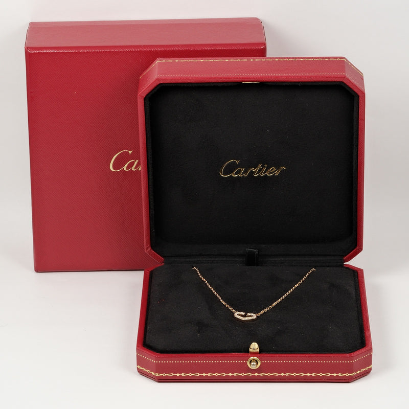 [Cartier] Cartier 
 C Heart necklace 
 K18 Pink Gold x Diamond about 5.6g C HEART Ladies A Rank