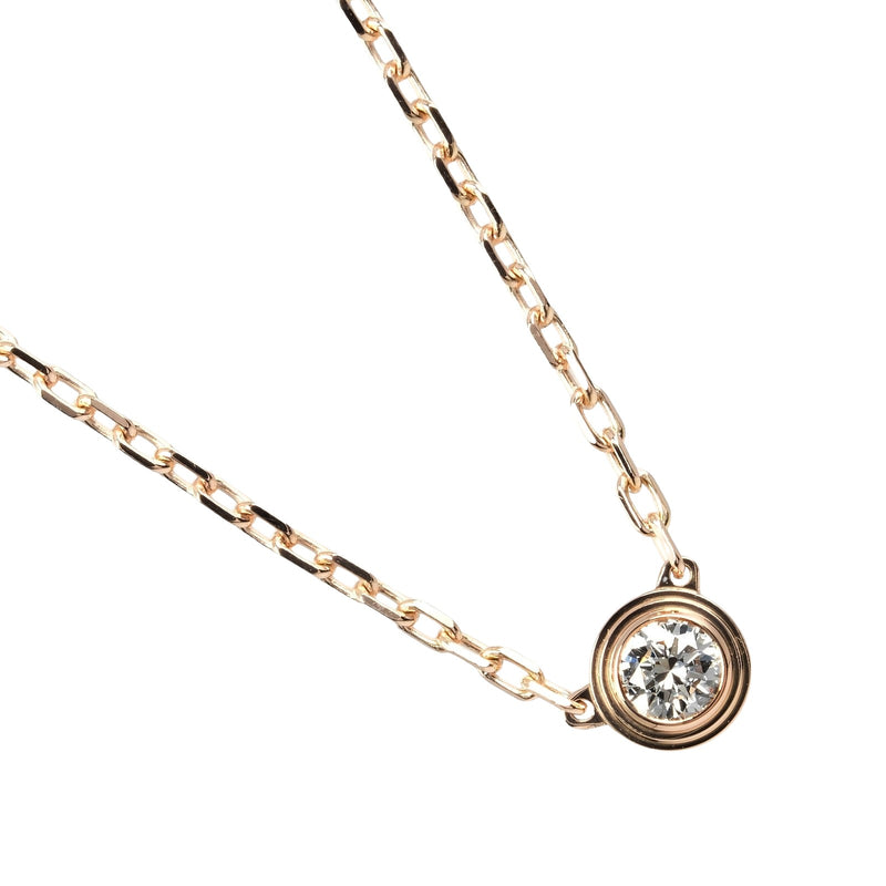【CARTIER】カルティエ
 ダムール ディアマンレジェ SM ネックレス
 トップ幅4.5mm K18ピンクゴールド×ダイヤモンド 約2.79g Damour Diamant Leger SM レディースAランク