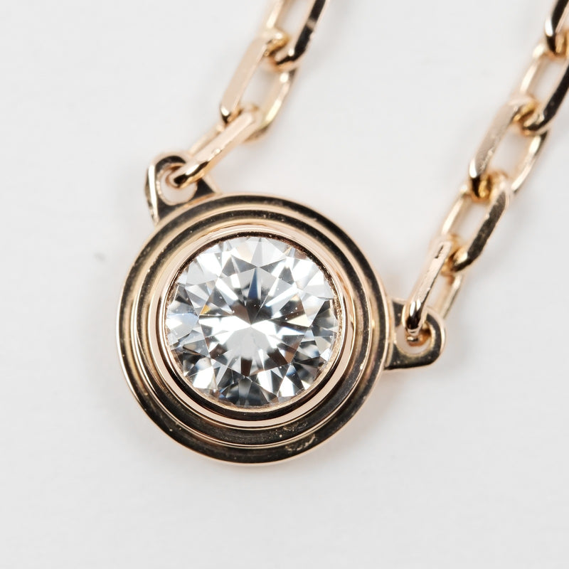 [까르띠에] 까르띠에 
 DAMOOL DIAMAN Rege SM 목걸이 
 상단 너비 4.5mm K18 Pink Gold X 다이아몬드 약 2.79g Damour Diamant Leger SM Ladies A Rank