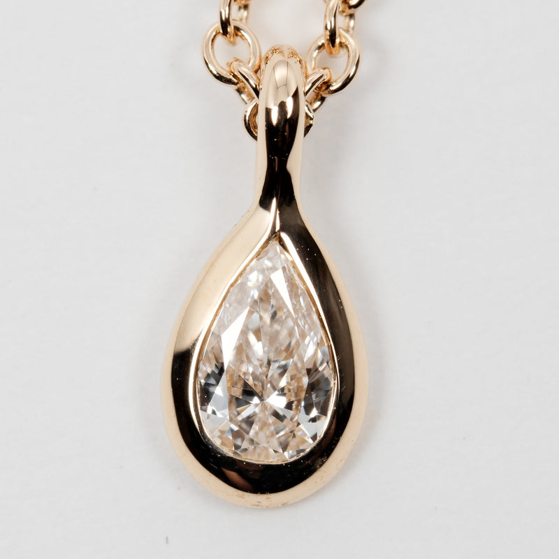 [Tiffany＆Co。]蒂法尼 
 Viser Yard对形项链 
 K18粉红色金X钻石大约2.06克，院子对女士