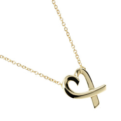 [Tiffany & Co.] Tiffany 
 문지르는 심장 목걸이 
 K18 옐로우 옐로우 골드 약 3.1g 사랑의 심장 숙녀 계급