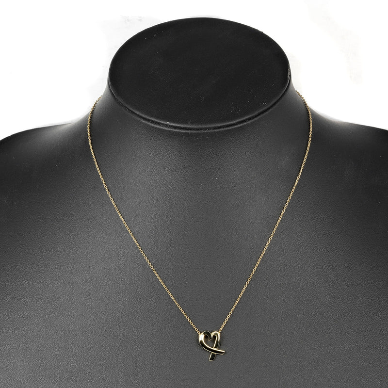 [Tiffany & co.] Tiffany 
 Collar de corazón frotando 
 K18 Oro amarillo aproximadamente 3.1G Corazón amoroso Damas A Rank