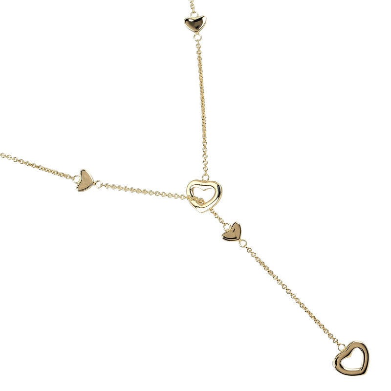 [Tiffany & co.] Tiffany 
 Collar de corazón Lariat 
 K18 Oro amarillo aproximadamente 12.53g Corazón Lariat Ladies A Rank