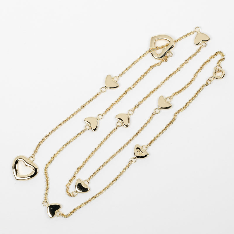 [Tiffany & co.] Tiffany 
 Collar de corazón Lariat 
 K18 Oro amarillo aproximadamente 12.53g Corazón Lariat Ladies A Rank