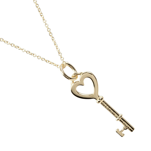 [Tiffany＆Co。]蒂法尼 
 心钥匙项链 
 K18黄金大约3.79克心钥匙女士
