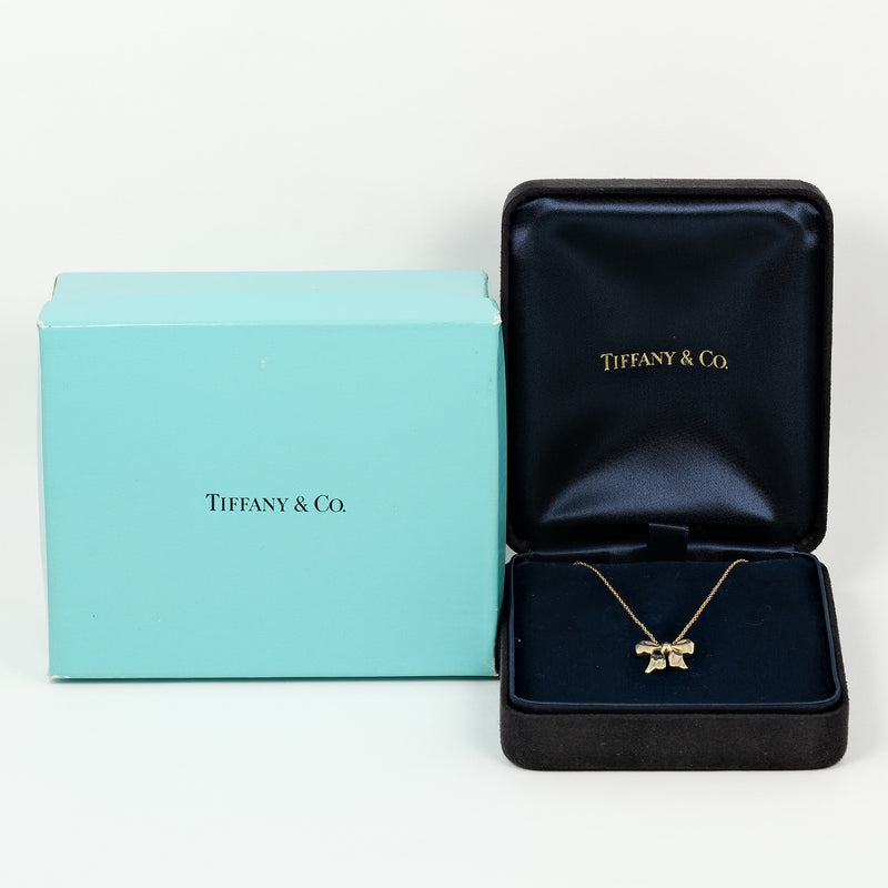 [Tiffany＆Co。]蒂法尼 
 缎带项链 
 K18黄金大约4.21克丝带女士